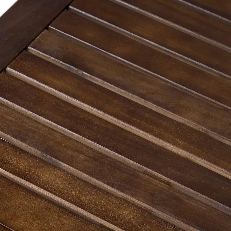 Bout de canapé carré en bois d'acacia de style « ferme » à cadre en X et finition bicolore