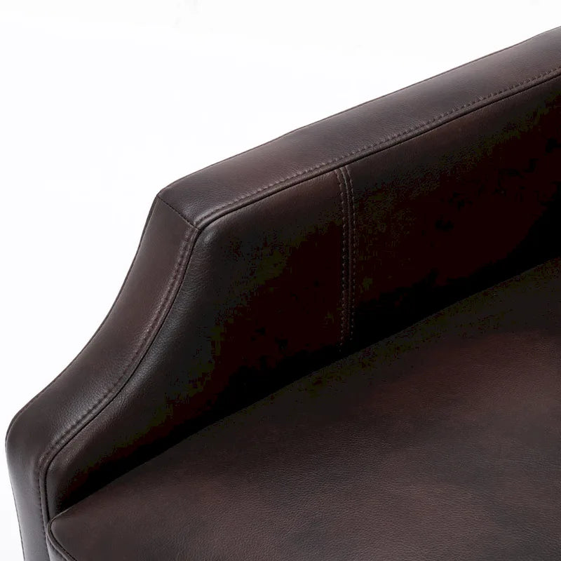 Fauteuil inclinable mi-siècle en similicuir à dossier poussoir avec pieds fuselés en bois