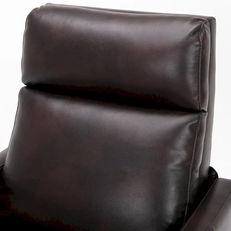 Fauteuil inclinable mi-siècle en similicuir à dossier poussoir avec pieds fuselés en bois