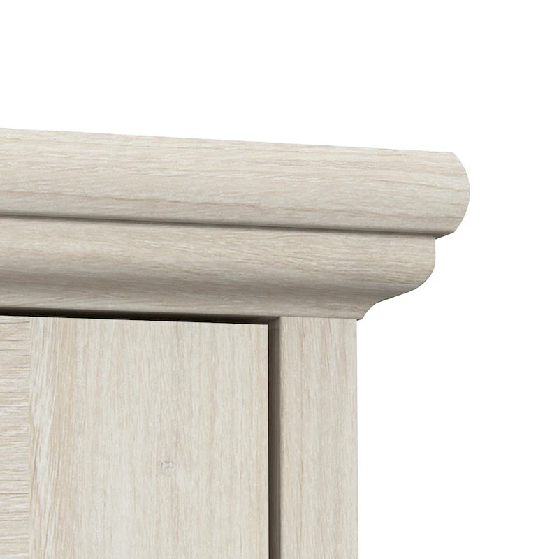 Meuble TV de ferme 165 cm Chêne blanc lin Vitrine Tiroirs