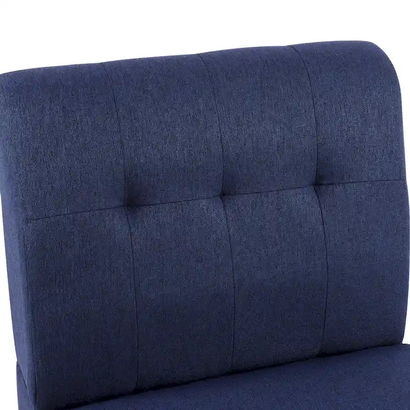 Fauteuil d'appoint capitonné moderne du milieu du siècle, tissu en lin, pieds en bois noir, sans accoudoirs