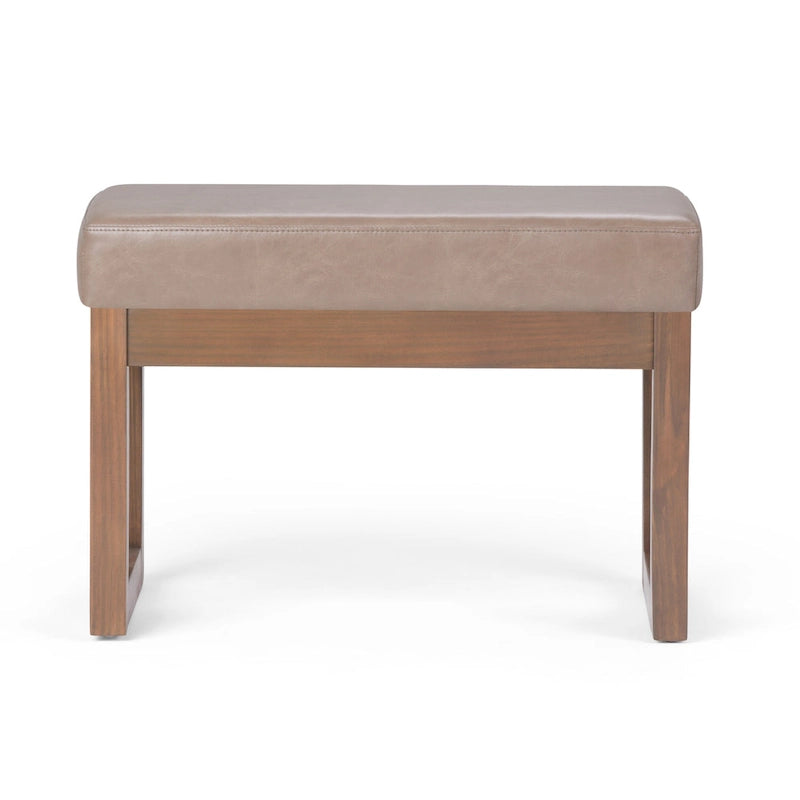 Banc Ottoman Rectangulaire en Similicuir de 66 cm avec Cadre en Bois Massif