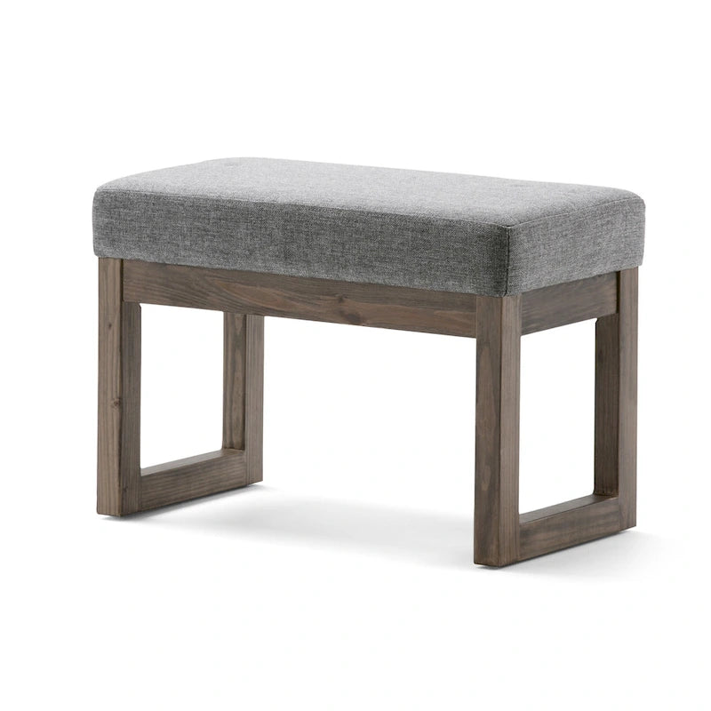 Banc Ottoman Rectangulaire en Similicuir de 66 cm avec Cadre en Bois Massif