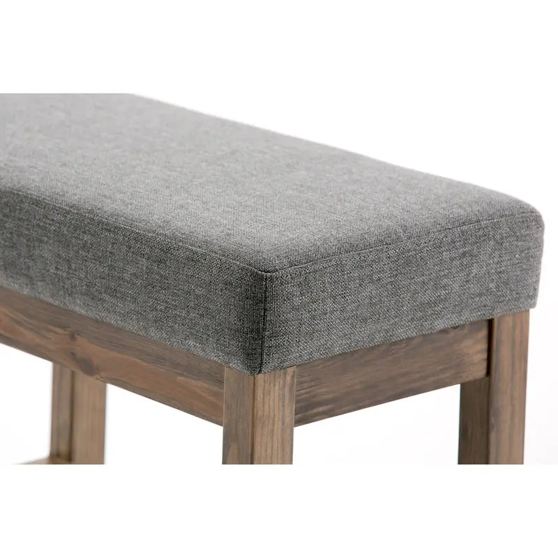 Banc Ottoman Rectangulaire en Similicuir de 66 cm avec Cadre en Bois Massif