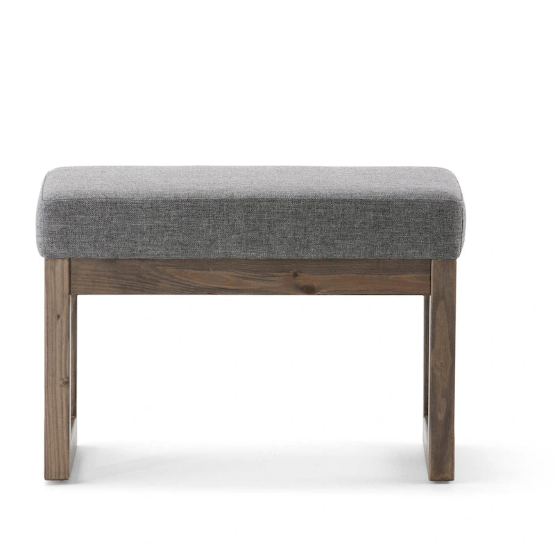 Banc Ottoman Rectangulaire en Similicuir de 66 cm avec Cadre en Bois Massif