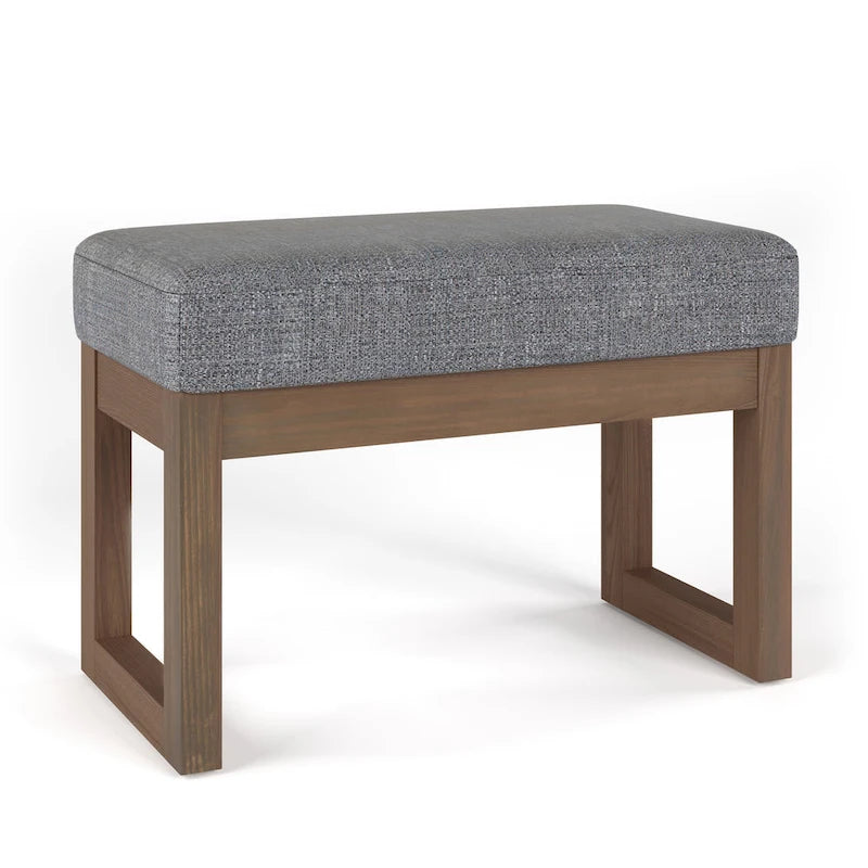 Banc Ottoman Rectangulaire en Similicuir de 66 cm avec Cadre en Bois Massif