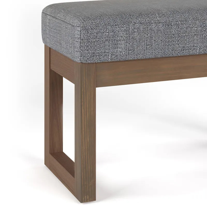 Banc Ottoman Rectangulaire en Similicuir de 66 cm avec Cadre en Bois Massif