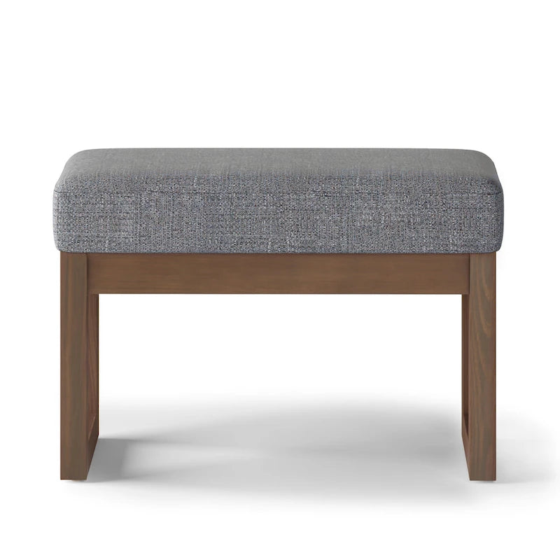 Banc Ottoman Rectangulaire en Similicuir de 66 cm avec Cadre en Bois Massif