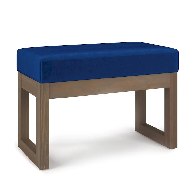 Banc Ottoman Rectangulaire en Similicuir de 66 cm avec Cadre en Bois Massif