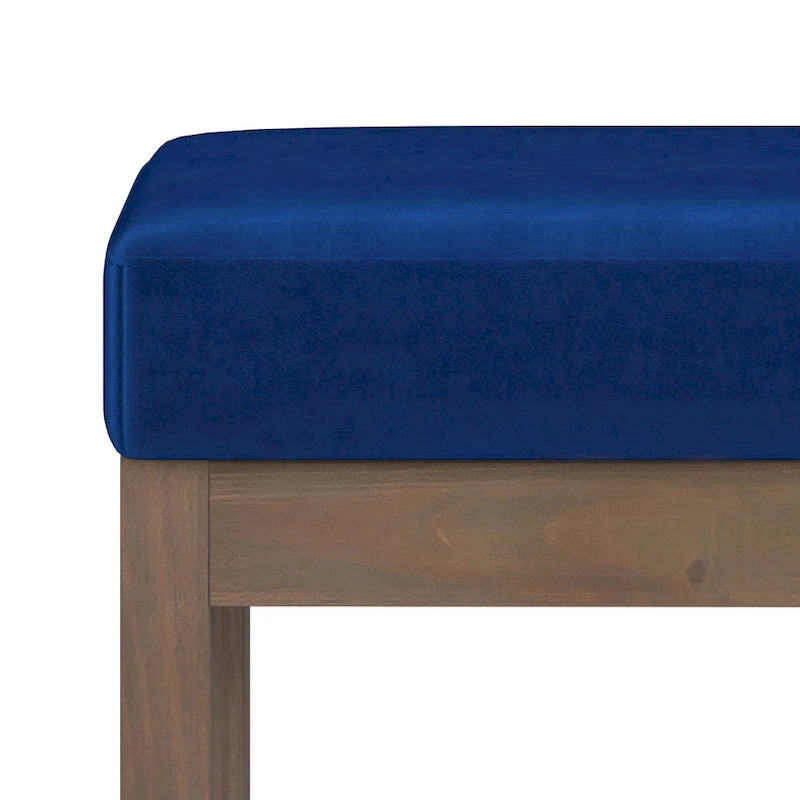 Banc Ottoman Rectangulaire en Similicuir de 66 cm avec Cadre en Bois Massif