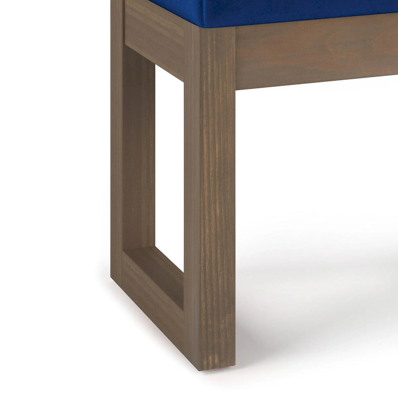 Banc Ottoman Rectangulaire en Similicuir de 66 cm avec Cadre en Bois Massif
