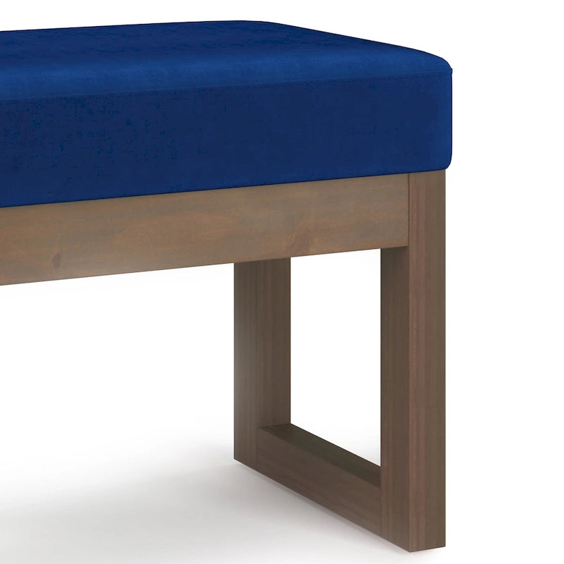 Banc Ottoman Rectangulaire en Similicuir de 66 cm avec Cadre en Bois Massif