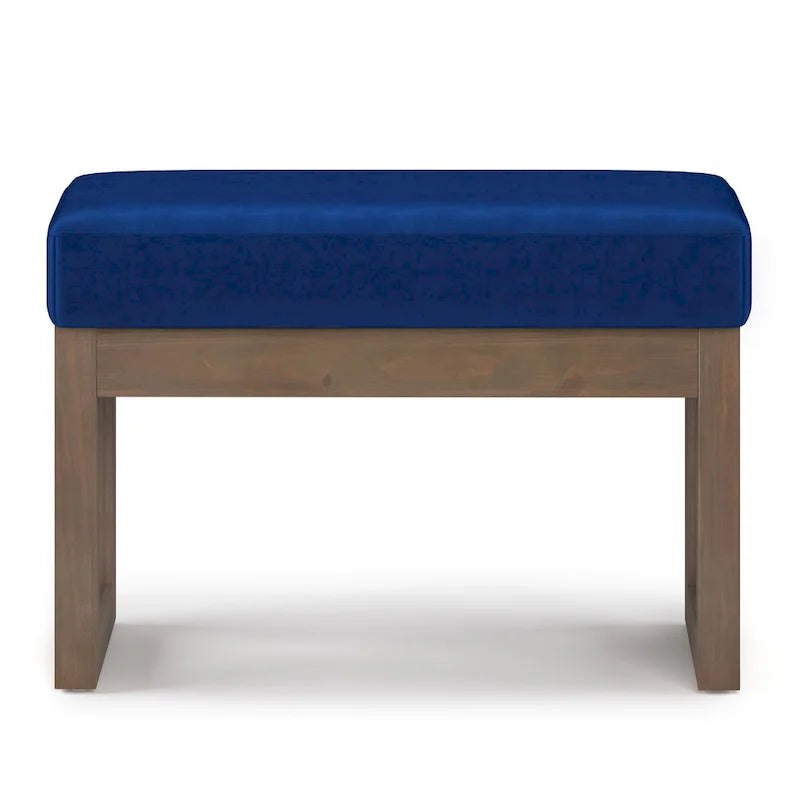 Banc Ottoman Rectangulaire en Similicuir de 66 cm avec Cadre en Bois Massif