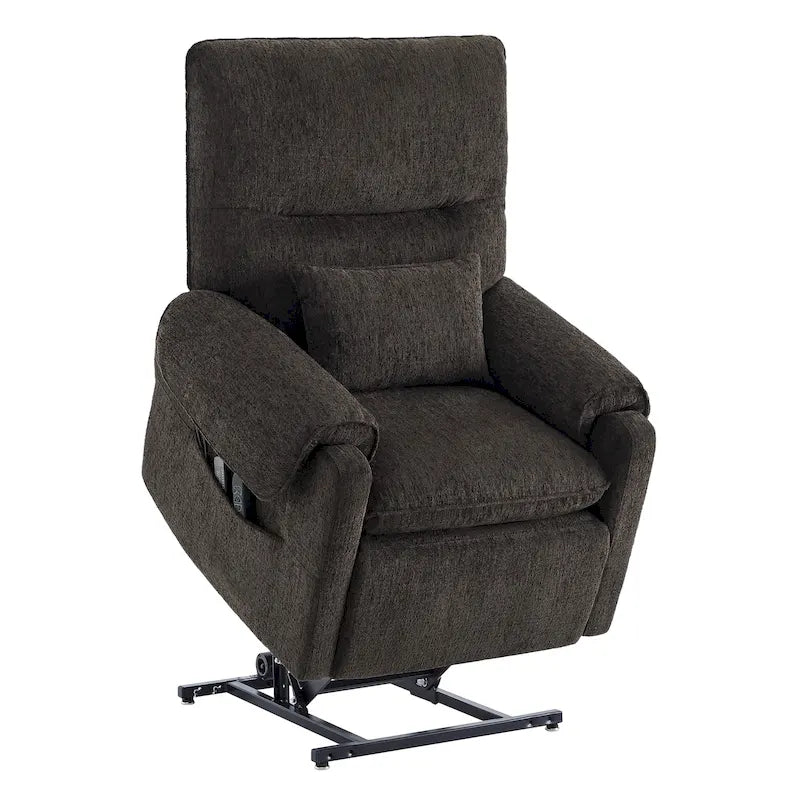 Fauteuil inclinable releveur électrique à positions infinies, chauffant et massant en chenille, pour personnes âgées