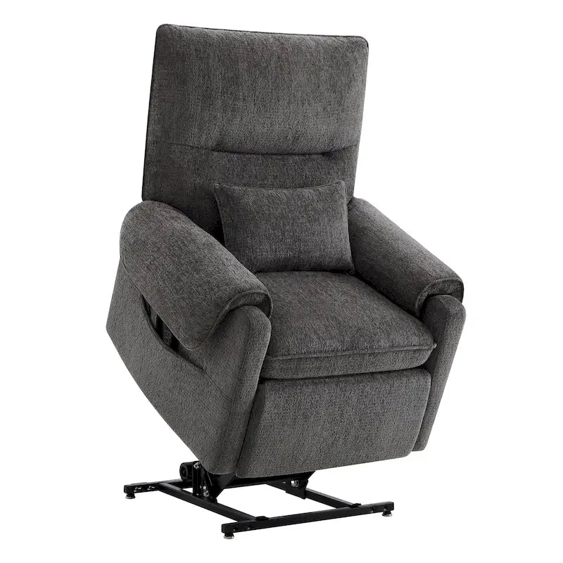Fauteuil inclinable releveur électrique à positions infinies, chauffant et massant en chenille, pour personnes âgées