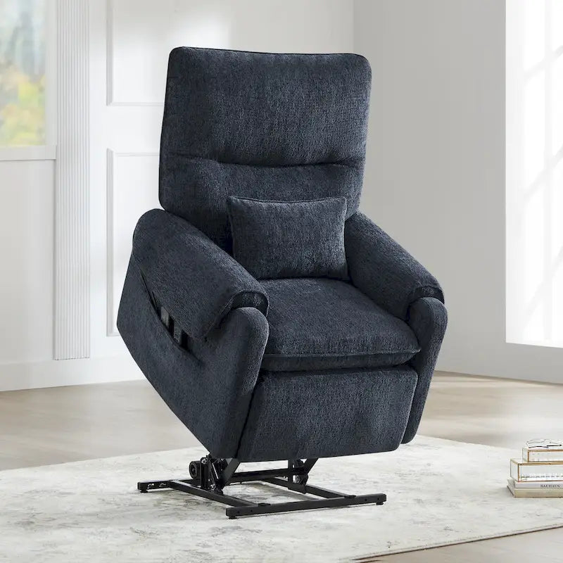 Fauteuil inclinable releveur électrique à positions infinies, chauffant et massant en chenille, pour personnes âgées
