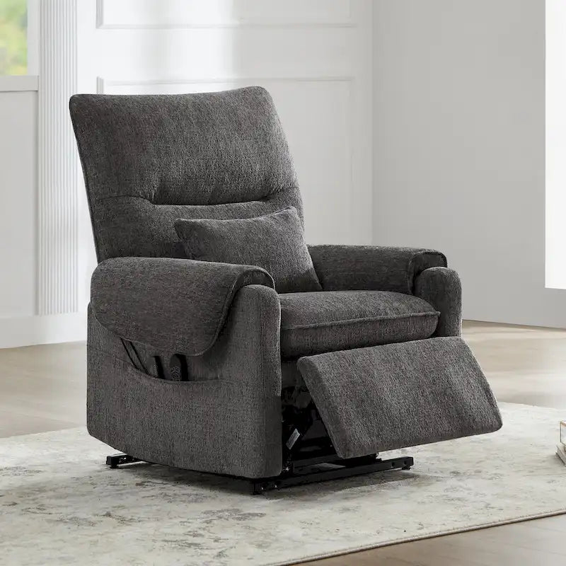 Fauteuil inclinable releveur électrique à positions infinies, chauffant et massant en chenille, pour personnes âgées