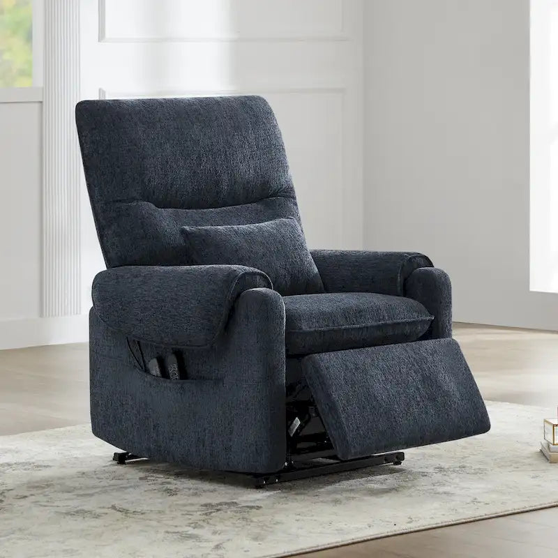 Fauteuil inclinable releveur électrique à positions infinies, chauffant et massant en chenille, pour personnes âgées