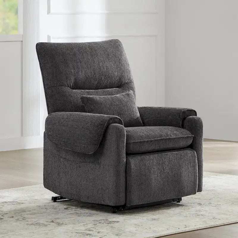 Fauteuil inclinable releveur électrique à positions infinies, chauffant et massant en chenille, pour personnes âgées