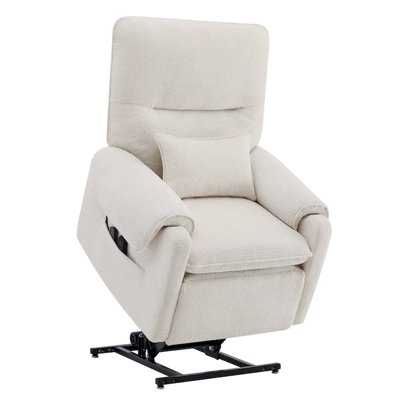 Fauteuil inclinable releveur électrique à positions infinies, chauffant et massant en chenille, pour personnes âgées