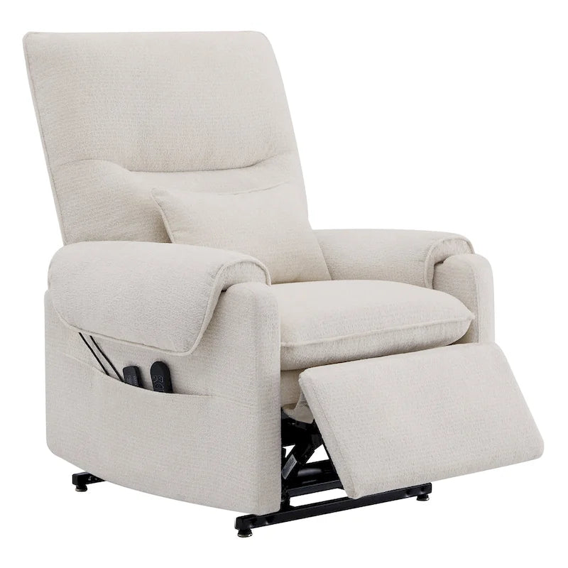 Fauteuil inclinable releveur électrique à positions infinies, chauffant et massant en chenille, pour personnes âgées