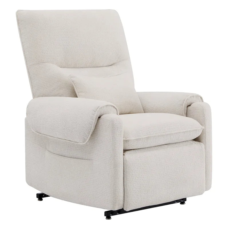Fauteuil inclinable releveur électrique à positions infinies, chauffant et massant en chenille, pour personnes âgées