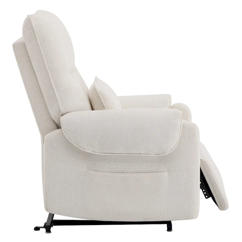 Fauteuil inclinable releveur électrique à positions infinies, chauffant et massant en chenille, pour personnes âgées