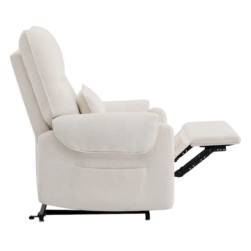 Fauteuil inclinable releveur électrique à positions infinies, chauffant et massant en chenille, pour personnes âgées