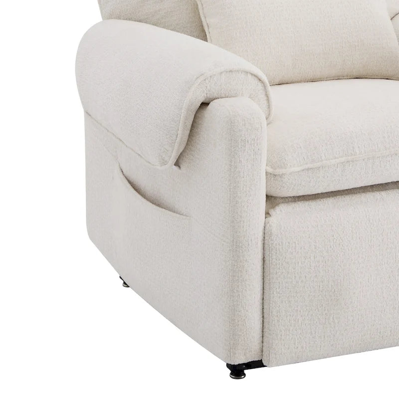 Fauteuil inclinable releveur électrique à positions infinies, chauffant et massant en chenille, pour personnes âgées