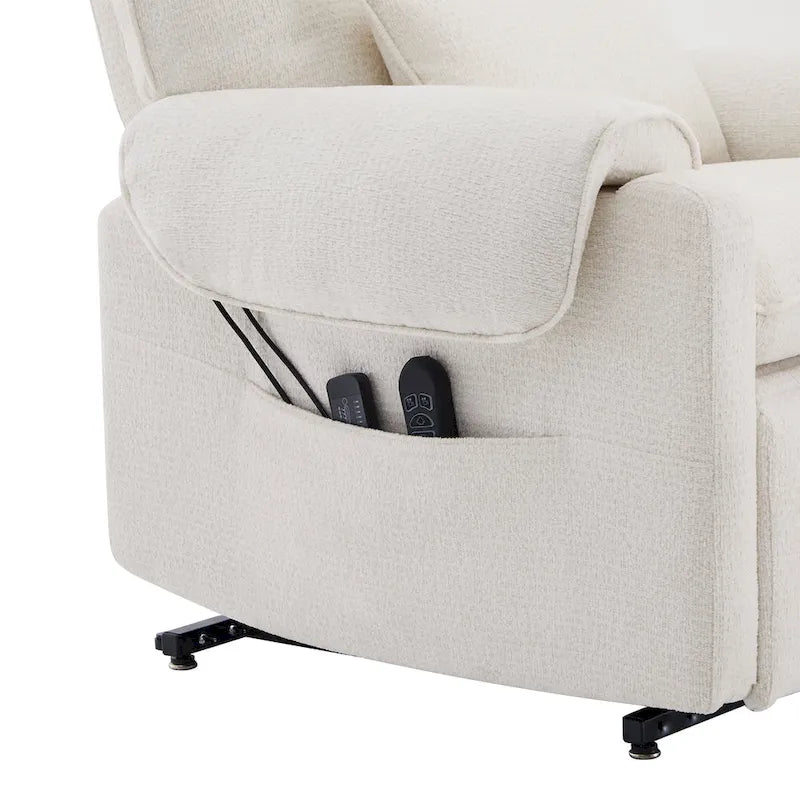 Fauteuil inclinable releveur électrique à positions infinies, chauffant et massant en chenille, pour personnes âgées
