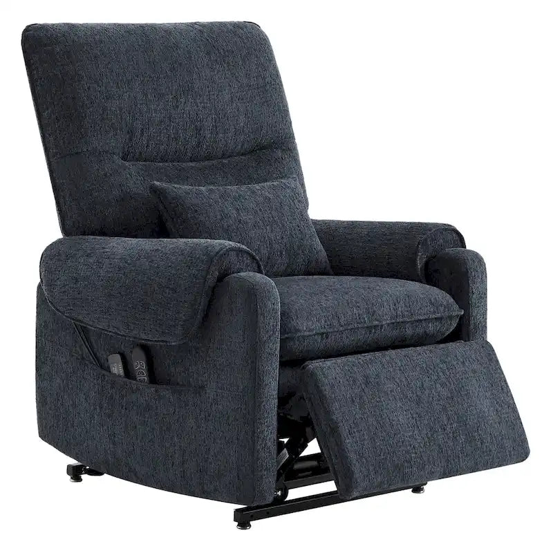 Fauteuil inclinable releveur électrique à positions infinies, chauffant et massant en chenille, pour personnes âgées