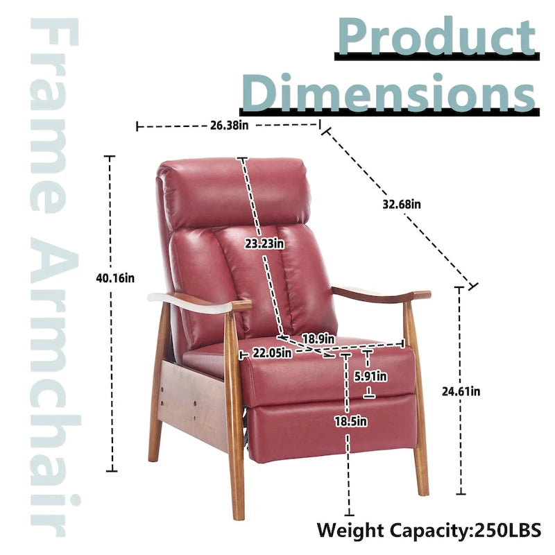 Fauteuil inclinable du milieu du siècle Repose-pieds réglable Dossier haut Cadre en bois massif Lin