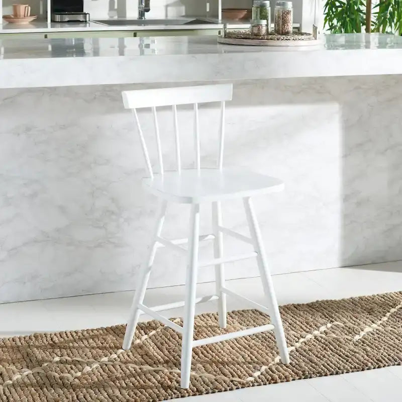 Tabouret de comptoir Windsor 25 pouces, dossier à fuseaux en bois massif, style fermier