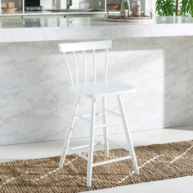 Tabouret de comptoir Windsor 25 pouces, dossier à fuseaux en bois massif, style fermier