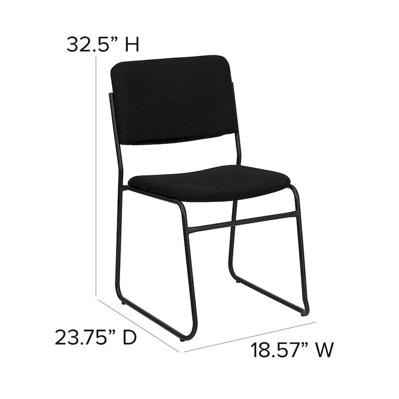 Lot de 5 chaises empilables haute densité avec structure en acier et assise rembourrée