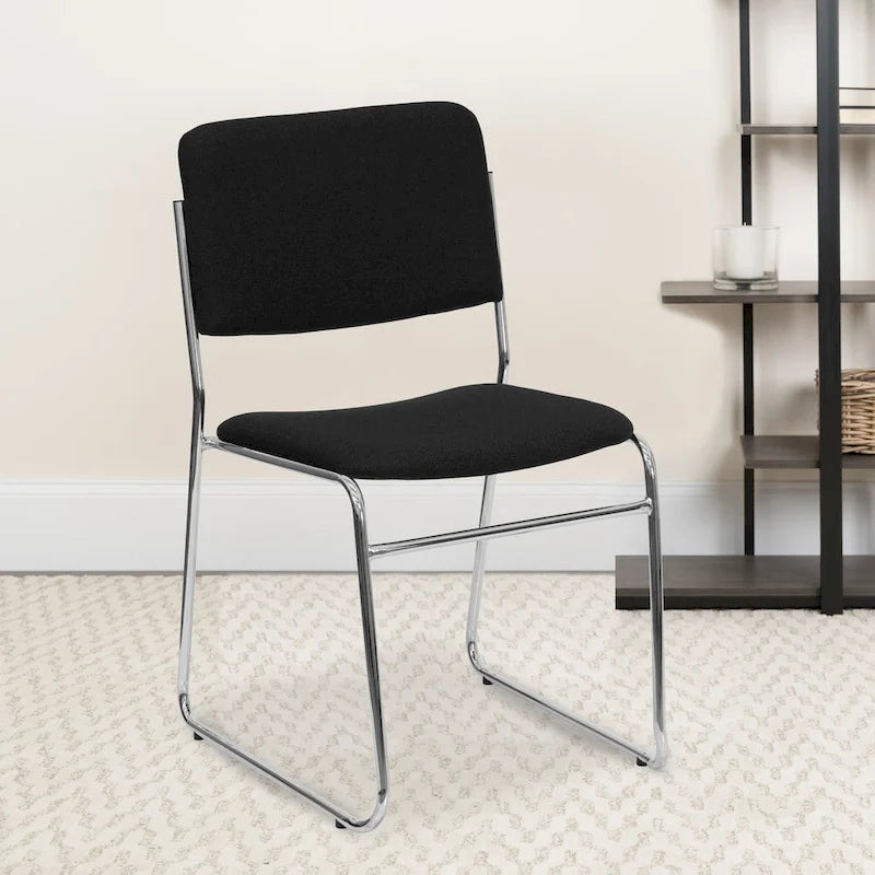 Lot de 5 chaises empilables haute densité avec structure en acier et assise rembourrée