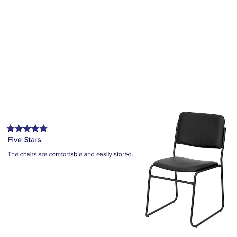 Lot de 5 chaises empilables haute densité avec structure en acier et assise rembourrée