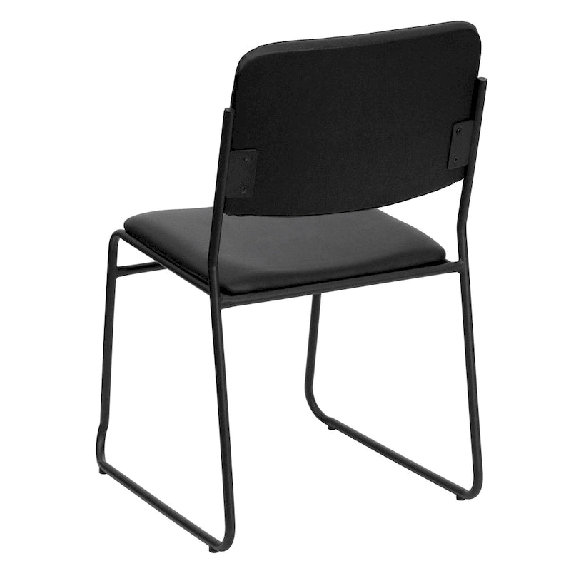 Lot de 5 chaises empilables haute densité avec structure en acier et assise rembourrée