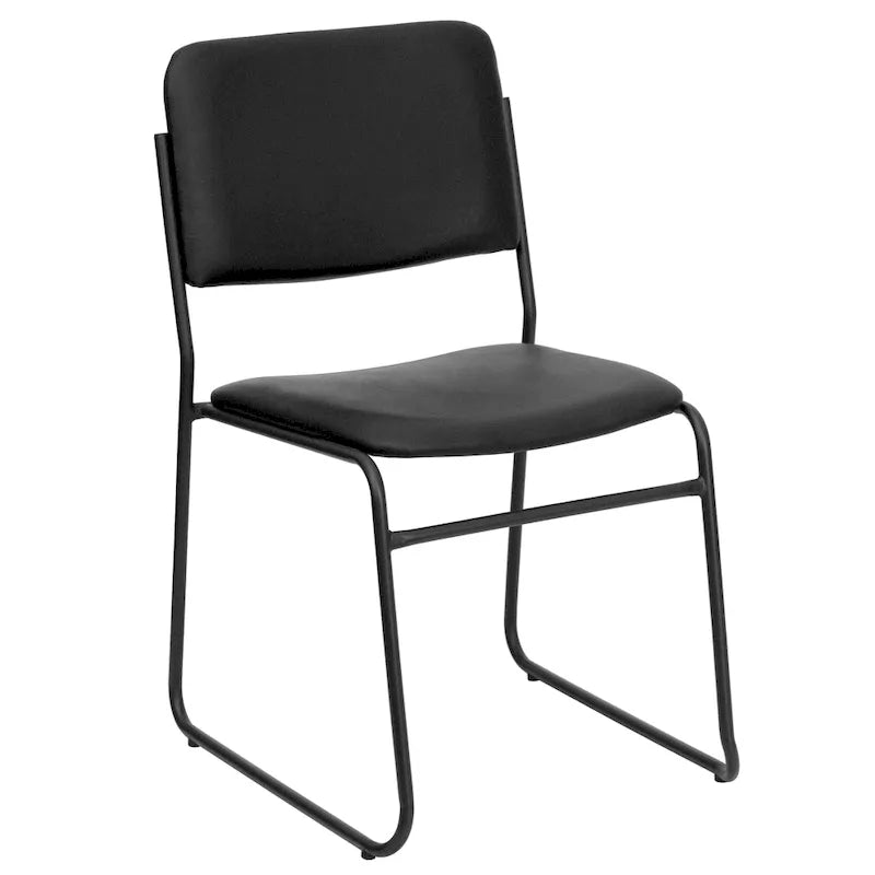 Lot de 5 chaises empilables haute densité avec structure en acier et assise rembourrée
