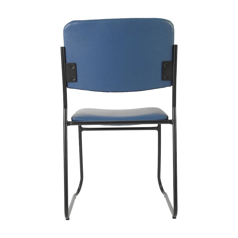 Lot de 5 chaises empilables haute densité avec structure en acier et assise rembourrée