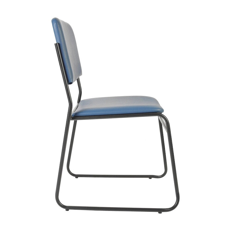 Lot de 5 chaises empilables haute densité avec structure en acier et assise rembourrée