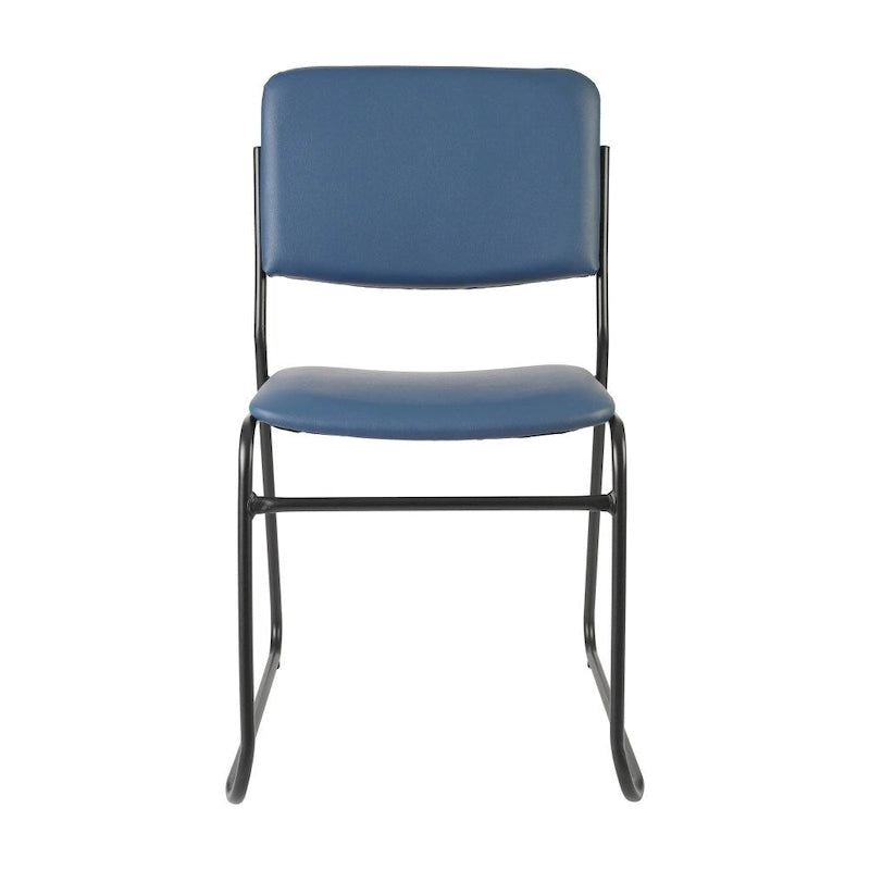 Lot de 5 chaises empilables haute densité avec structure en acier et assise rembourrée