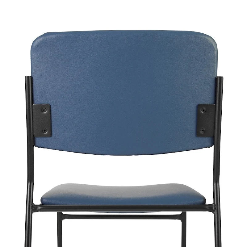 Lot de 5 chaises empilables haute densité avec structure en acier et assise rembourrée