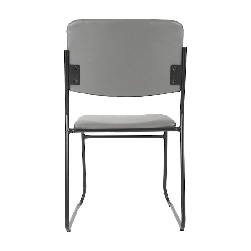Lot de 5 chaises empilables haute densité avec structure en acier et assise rembourrée