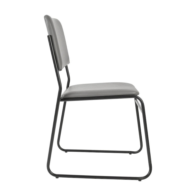 Lot de 5 chaises empilables haute densité avec structure en acier et assise rembourrée
