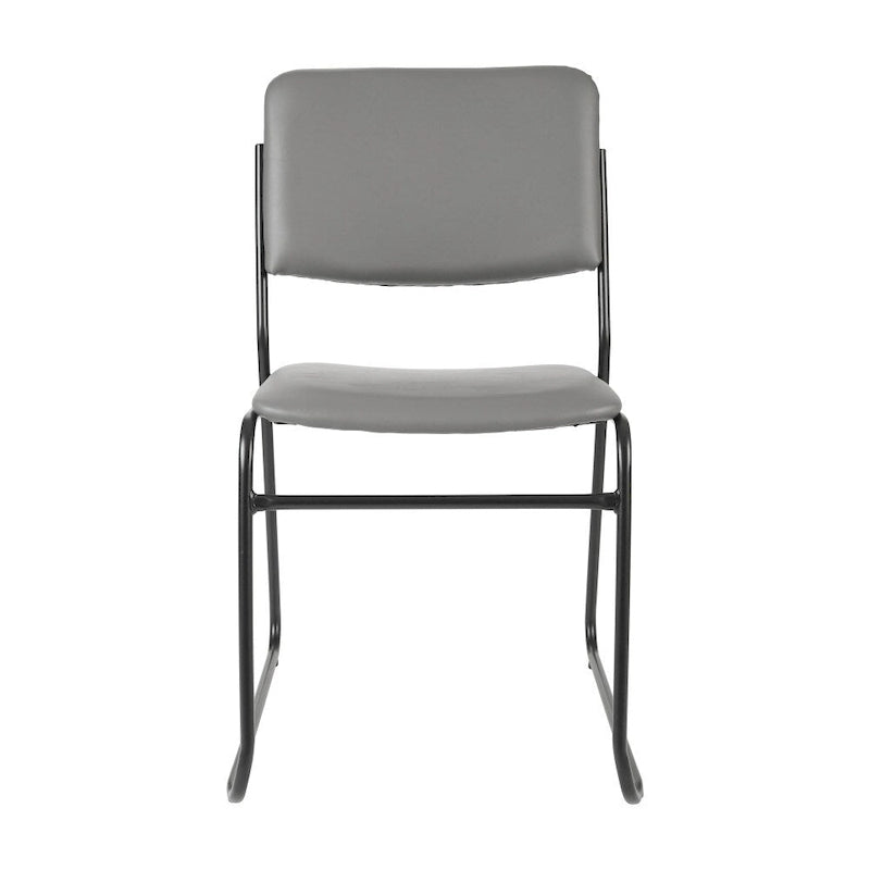 Lot de 5 chaises empilables haute densité avec structure en acier et assise rembourrée