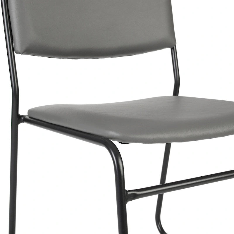 Lot de 5 chaises empilables haute densité avec structure en acier et assise rembourrée