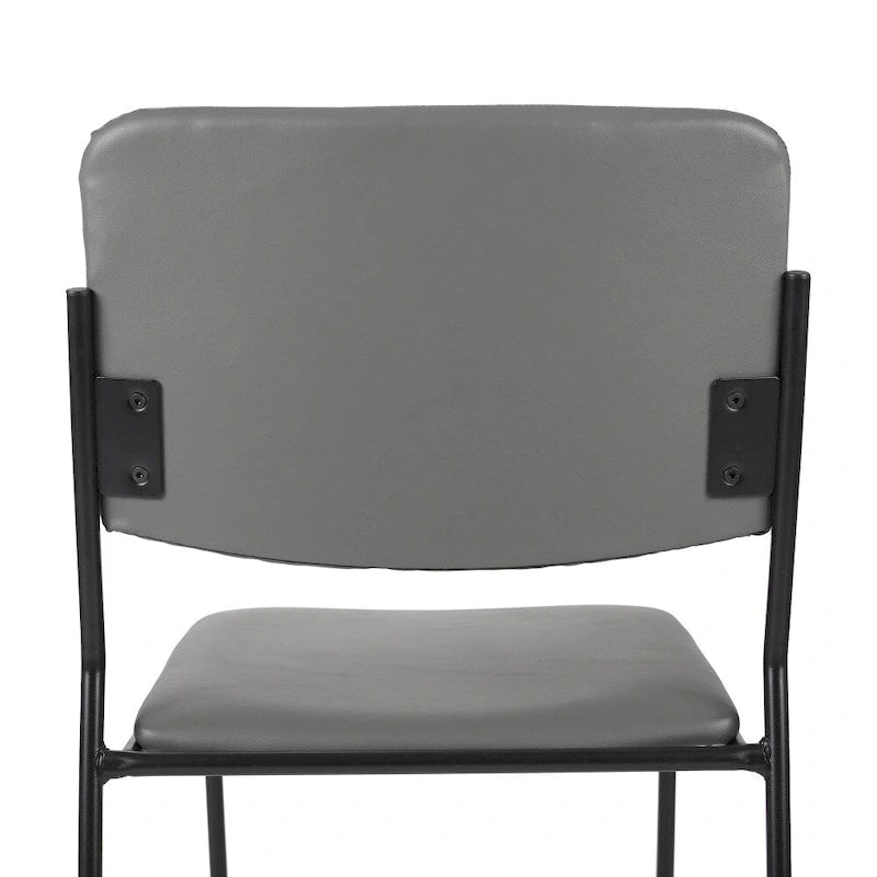 Lot de 5 chaises empilables haute densité avec structure en acier et assise rembourrée