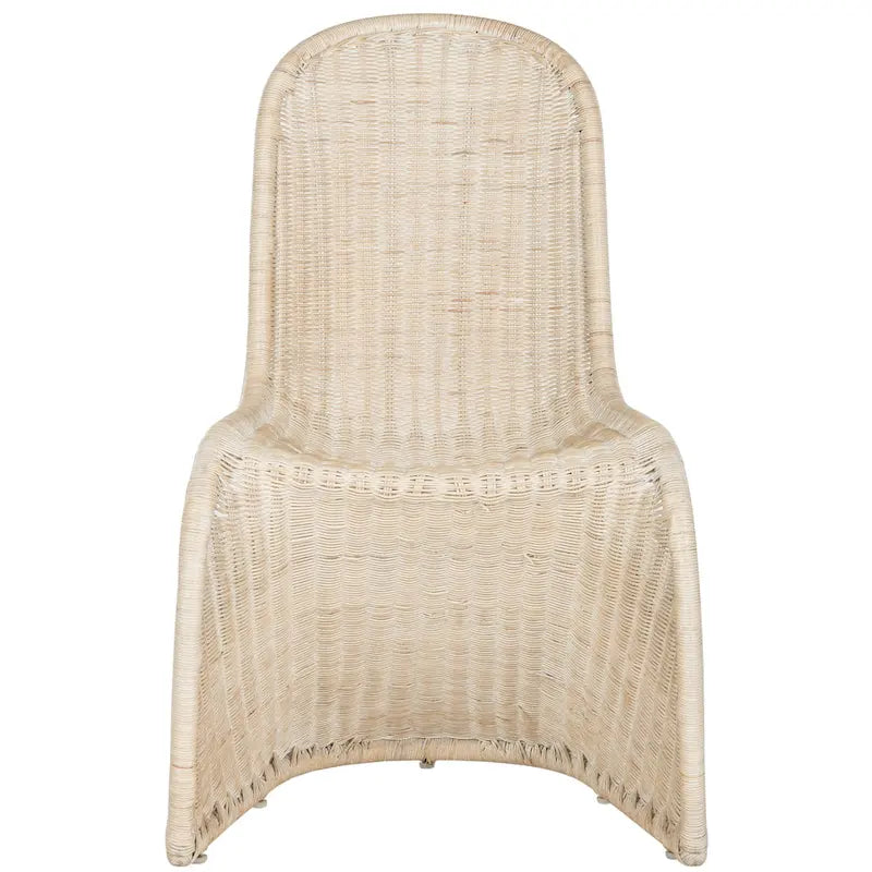 Chaise d'appoint en osier courbé S, style Panton, tissage géométrique - Lot de 2