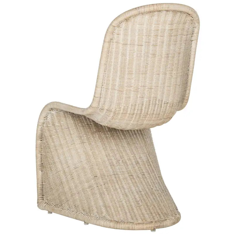 Chaise d'appoint en osier courbé S, style Panton, tissage géométrique - Lot de 2